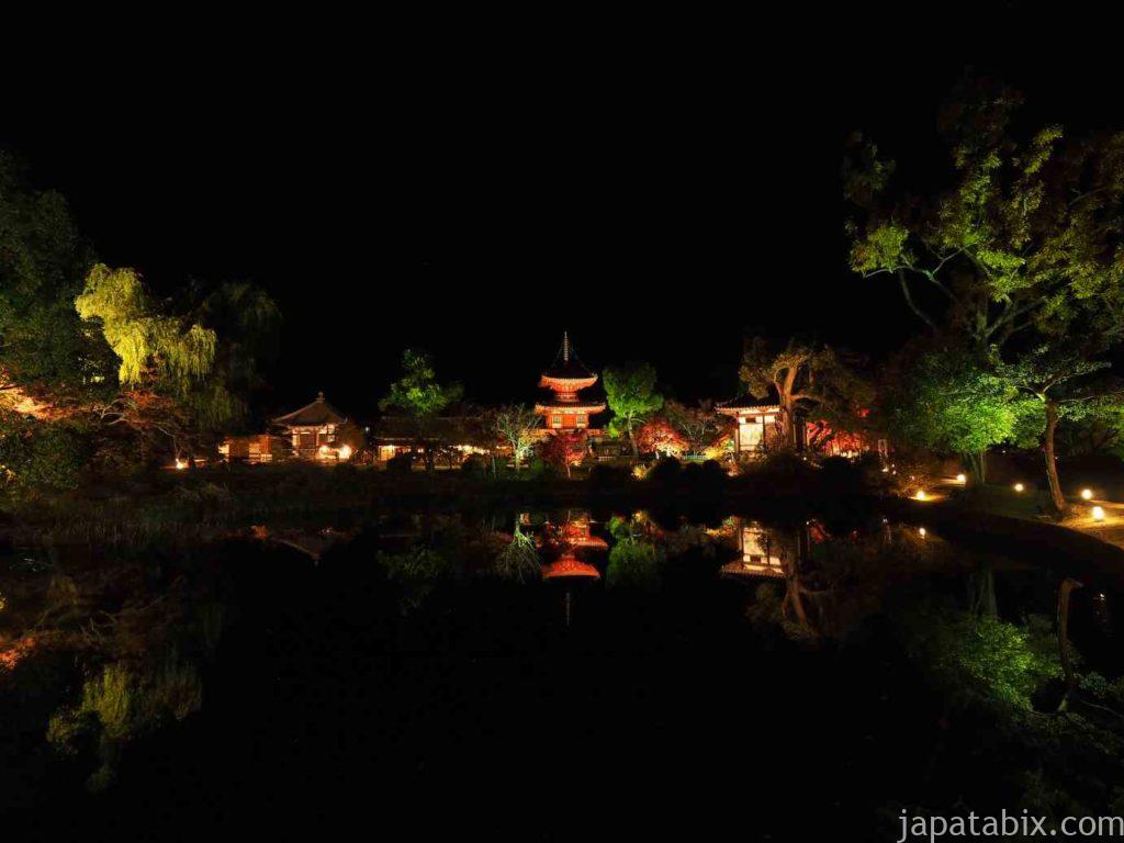 京都 大覚寺の紅葉ライトアップ