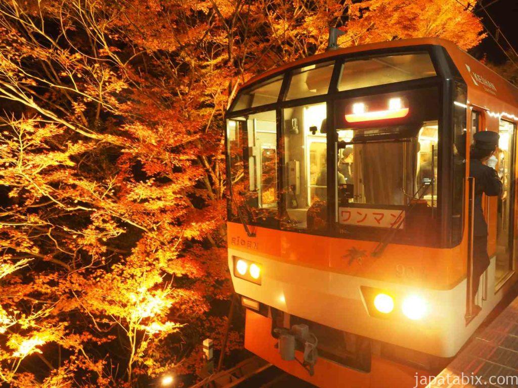 京都 叡山電車 もみじのトンネル